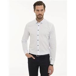 Beyaz Slim Fit Uzun Kollu Gömlek