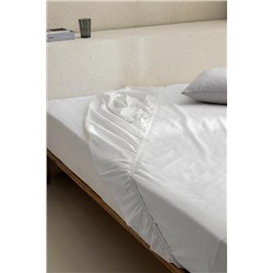 Manon King Size Plus %100 Pamuk Ranforce Lastikli Çarşaf - Beyaz