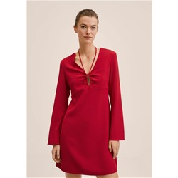 Vestido fluido nudo -  Mujer | MANGO OUTLET España