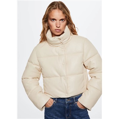 Anorak acolchado efecto piel -  Mujer | MANGO OUTLET Melilla
