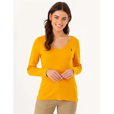 LONG SLEEVE V-NECK T-SHIRT