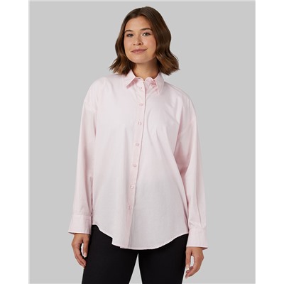 WOMEN'S OVERSIZED COTTON LONG SLEEVE BUTTON-UP