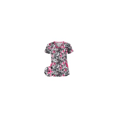 UA Floral A Gogo White Scrub Top