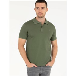 Haki Slim Fit Polo Yaka Merserize Tişört