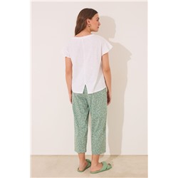 Pijama Capri 100% algodón marfil