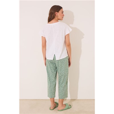 Pijama Capri 100% algodón marfil