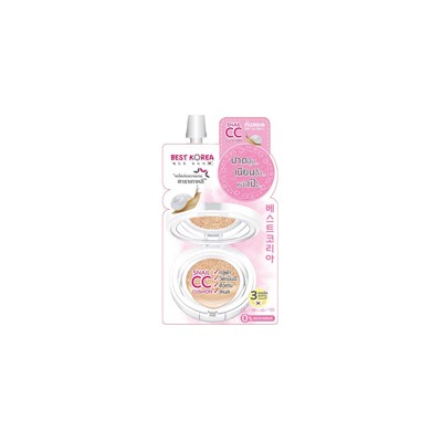 CC Крем-кушон Snail CC Cushion SPF34 PA ++ с улиточной слизью от Best Korea 8 мл / Best Korea Snail CC Cushion SPF34 PA ++ 8ml