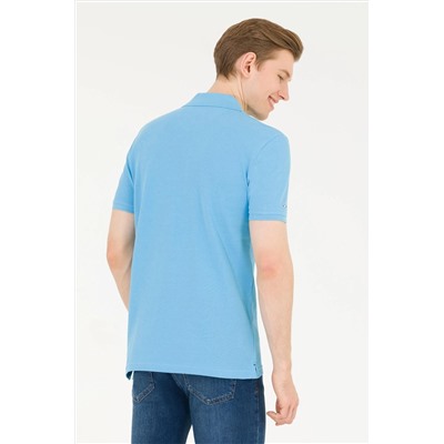 Erkek Turkuaz Basic Polo Yaka Tişört