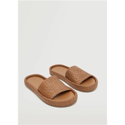 Sandalia trenzada piel -  Mujer | MANGO OUTLET Melilla