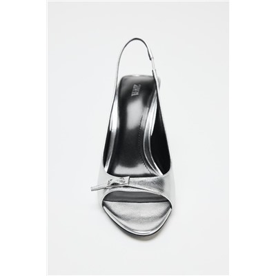 METALLIC HIGH-HEEL SANDALS