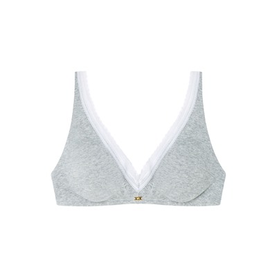 FANTASTIC Sujetador triangular halter algodón relleno gris