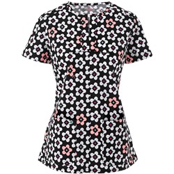 koi Stretch Scrubs Brighton Print Top