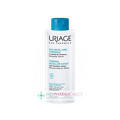 Uriage Eau Micellaire Thermale - Démaquille & Adoucit - Peaux Normales à sèches 500 ml