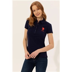 Kadın Lacivert Basic Polo Yaka Tişört