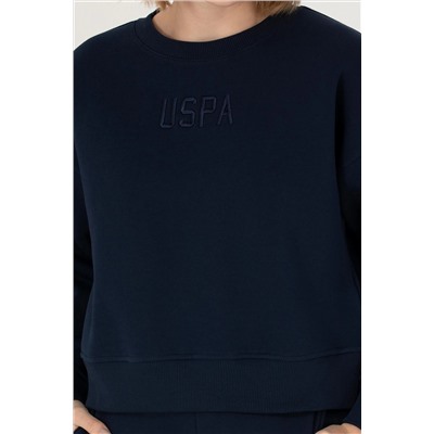 Kadın Lacivert Bisiklet Yaka Sweatshirt