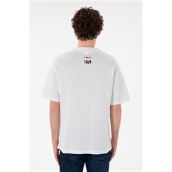 Erkek Comfort Fit Bisiklet Yaka Beyaz Tişört