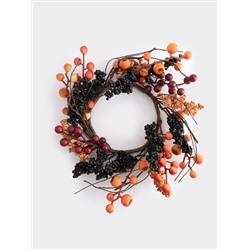 Венок декоративный, 13/28 см, пенопласт/бумага, Ягоды, Bright pumpkin