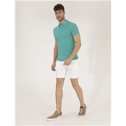 Yeşil Slim Fit Polo Yaka Basic Tişört