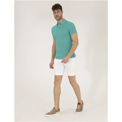 Yeşil Slim Fit Polo Yaka Basic Tişört