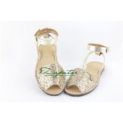 AB. Zapatos 320-5 platino+PELLE-007-17 oro