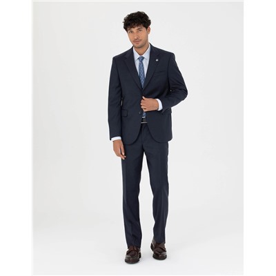 %100 Yün Lacivert Slim Fit Takım Elbise