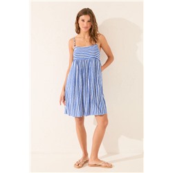 Vestido corto rayas azul