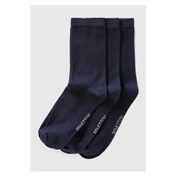 United Colors of Benetton Unisex Lacivert 3'lü Soket Çorap 623A6GRD2701M