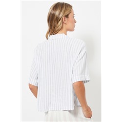 Camisa de pijama de lino - Blanco