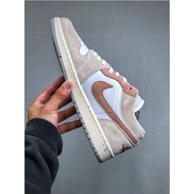 Кроссовки для баскетбола NK AIR JORDA*N 1 low "light bonearchaeo brown" 1 поколения, классические, в стиле ретро,
