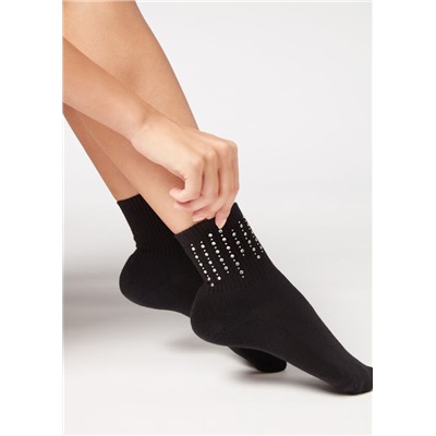 Kurze Sportsocken mit Strass