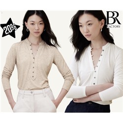 BRUSHED JERSEY HENLEY SHIRT