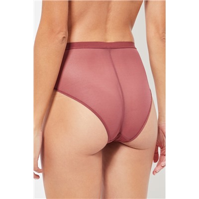 2 bragas altas - Rosa viejo y negro