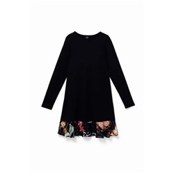Vestido corto con bajo floral