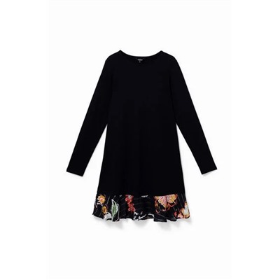 Vestido corto con bajo floral