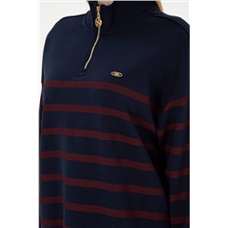 Kadın Dik Yaka Lacivert Sweatshirt