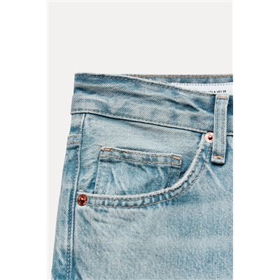 RIPPED MID-RISE WIDE-LEG TRF JEANS
