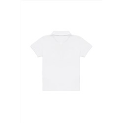 Erkek Çocuk Beyaz Basic Polo Yaka Tişört