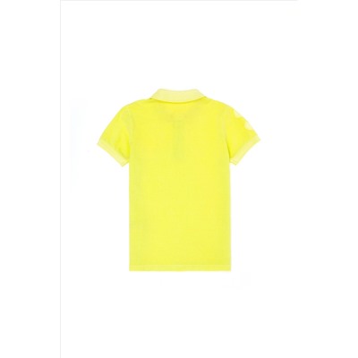 Erkek Çocuk Neon Sarı Polo Yaka Tişört