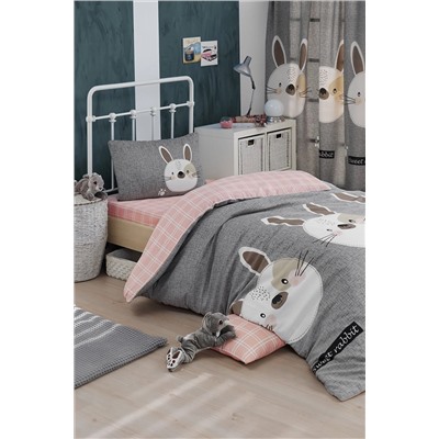 Ev & Ev Home Kolay Ütülenir Nevresim Takımı Tek Kişilik Tavşancık A Ep-021495