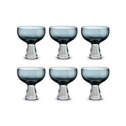 Креманка, 12 см, 350 мл, 6 шт, стекло, синяя градиент, Fun Classy, 63090