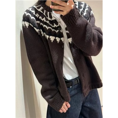 Жаккардовый кардиган с узором