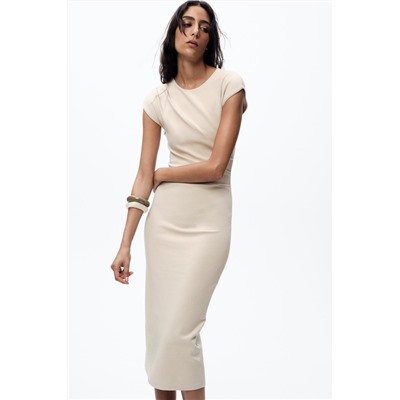 VESTIDO MIDI DRAPEADO LATERAL