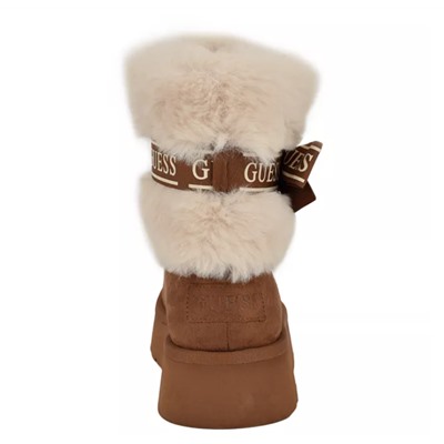 GUESS Women's Denla Cold Weather Faux Fur Cozy Booties