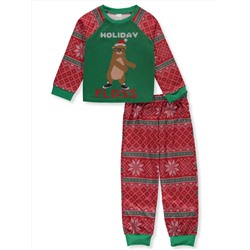 LEE BOYS’ HOLIDAY FLOSS 2-PIECE PAJAMAS
