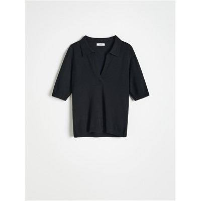 Oberteil im Polo-Stil aus Jersey