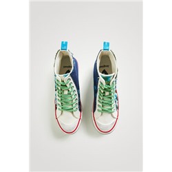 Sneakers altas plataforma patch bordados