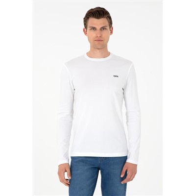 Erkek Beyaz Basic Sweatshirt