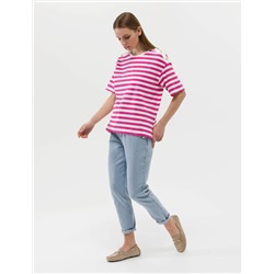 Fuşya Comfort Fit Tişört
