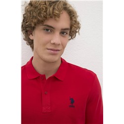 Erkek Kırmızı Polo Yaka Basic T-Shirt