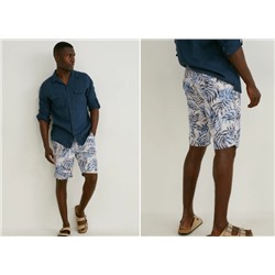 Shorts - Flex - Leinen-Mix - LYCRA®